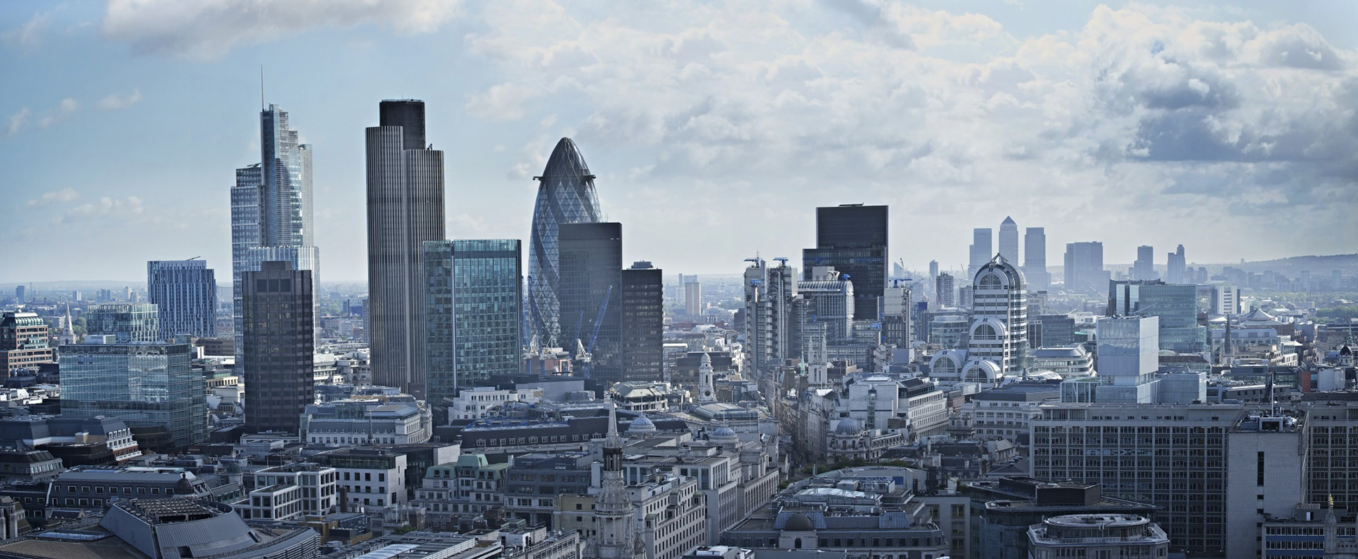 Panoramic image of the Financial districts of London